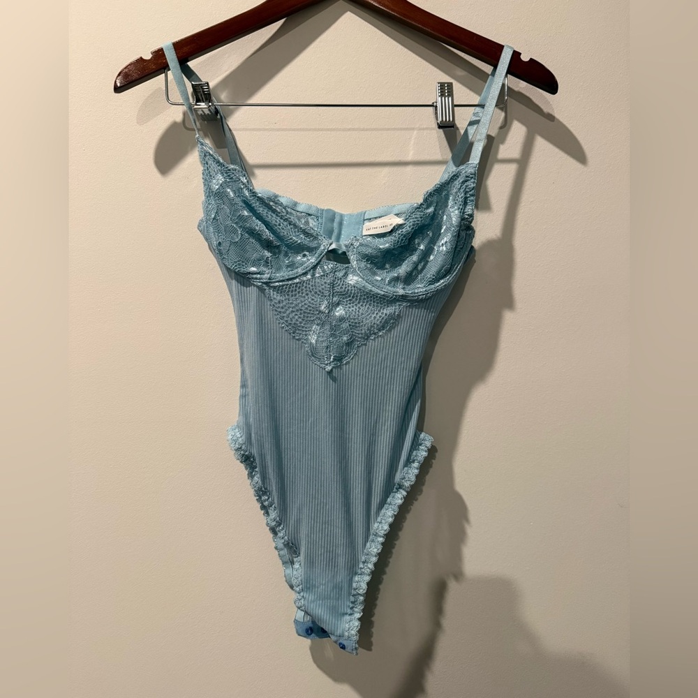 Kat The Label × Revolve Zephyr Lifht Blue Bodysuit Size S - Picture 4 of 10
